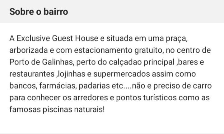 Exclusive Guest House Pôrto das Galinhas Zewnętrze zdjęcie