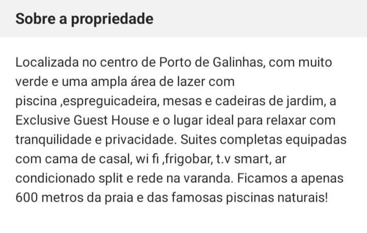 Exclusive Guest House Pôrto das Galinhas Zewnętrze zdjęcie